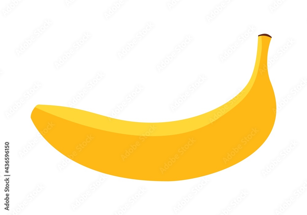 Banana. Vector graphics on a white background.