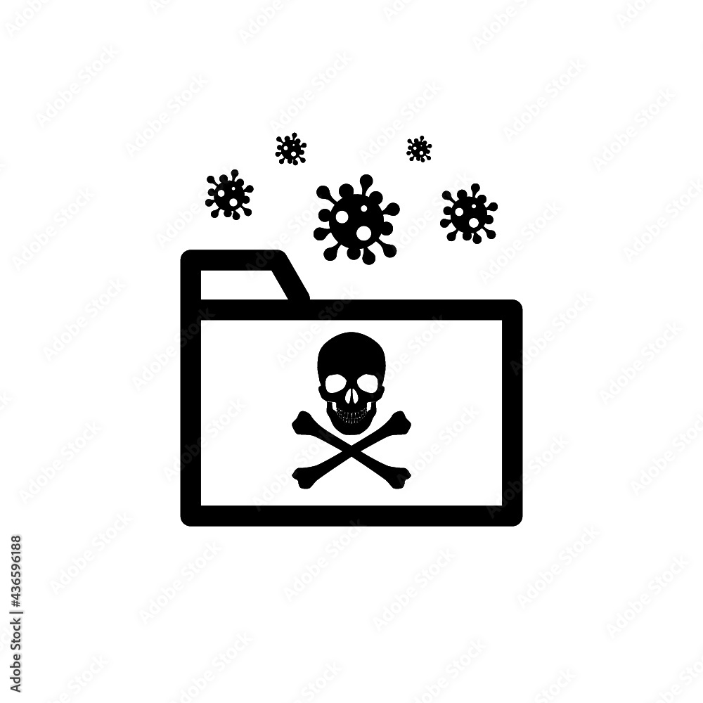Envelope mail with virus letter icon isolated on white background Envelope mail with virus letter icon isolated on white background