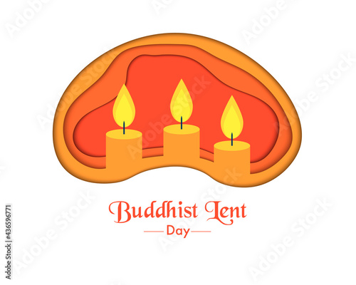 Buddhist Lent Day Paper Wave Candle Vector