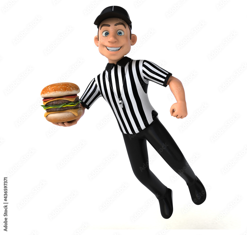 Fun 3D Illustration of an american Referee Fun 3D Illustration of an american Referee