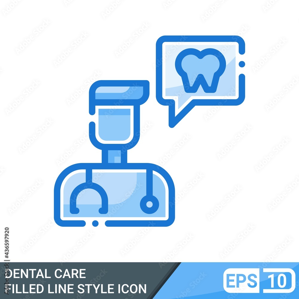 dental care icon in filled line style isolated on white background. vector illustration for website. EPS 10 dental care icon in filled line style isolated on white background. vector illustration for website. EPS 10