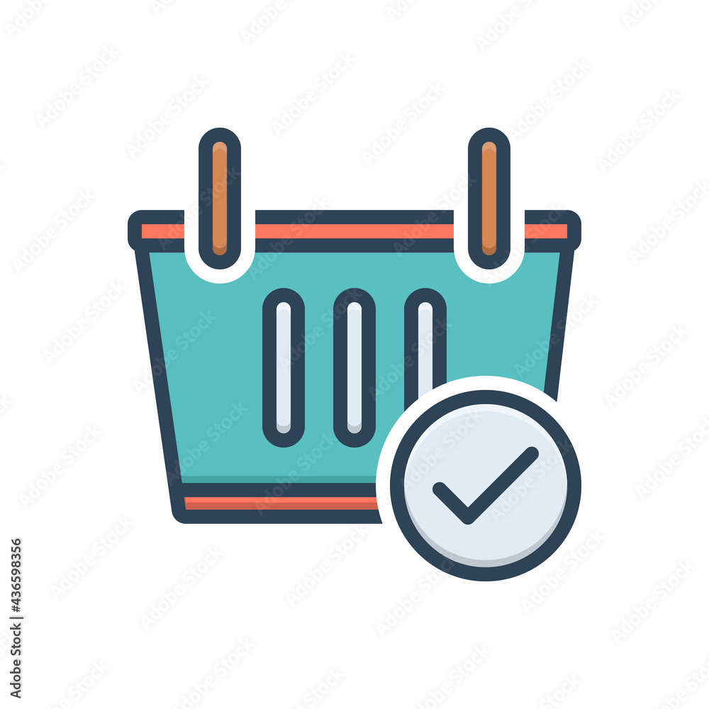 Obraz premium Color illustration icon for checkout 