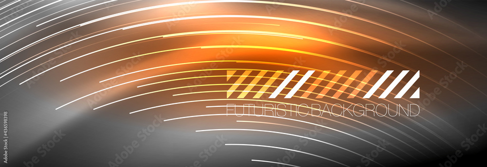 Neon glowing lines, magic energy and light motion background. Vector wallpaper template Neon glowing lines, magic energy and light motion background. Vector wallpaper template
