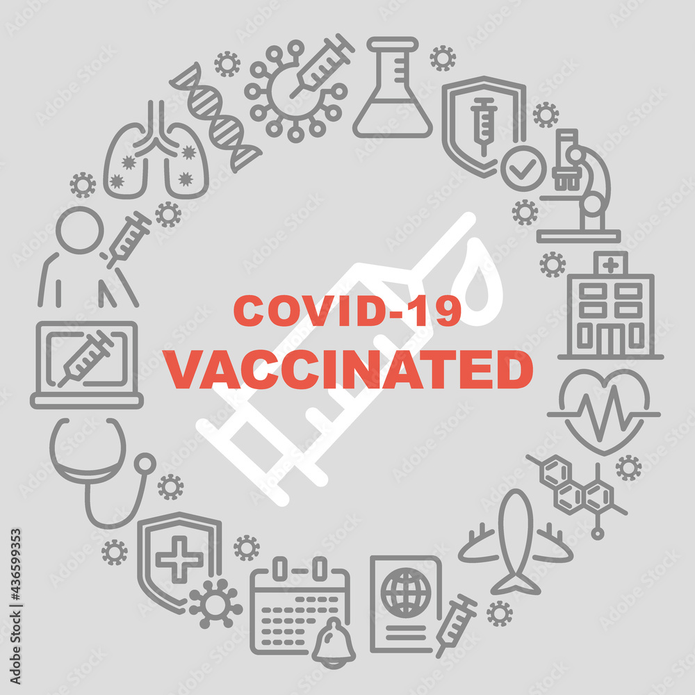 新型コロナウイルス　ワクチン接種済アイコン