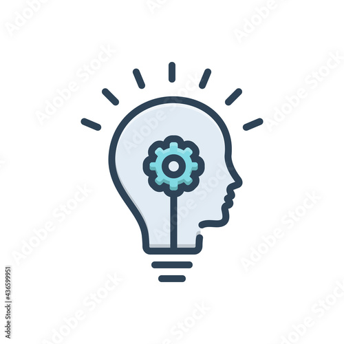 Color illustration icon for idea generation