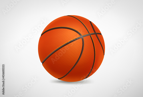 Realistic detailed basketball ball on white background