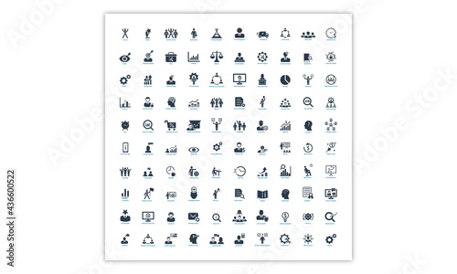 Business and marketing icons set. Flat vector art simple isolated.