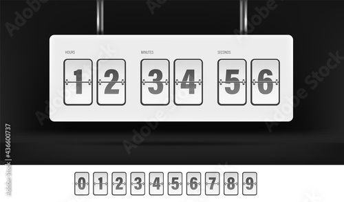 White flipping timer and numbers set
