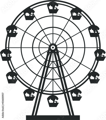 Ferris wheel vector icon or illustration isolated on white background