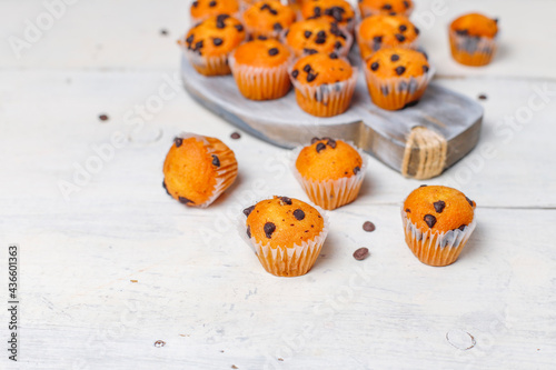 Mini chocolate chip cupcakes.