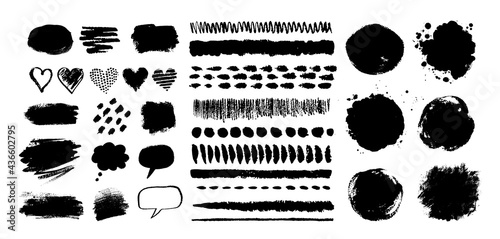 Grunge vector hand drawn paint dubs