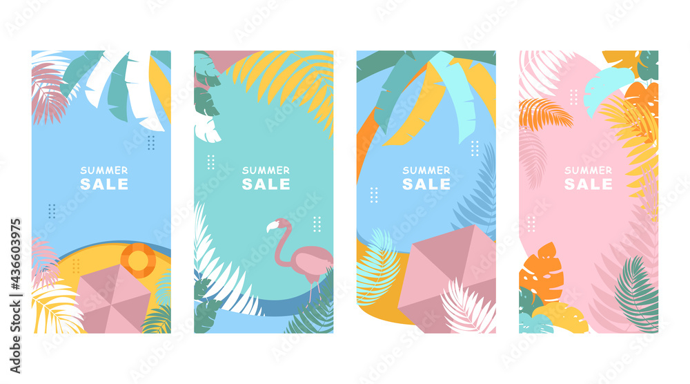 Summer banner template with Colorful background.