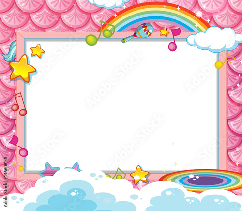 Blank banner on pink fish scales background