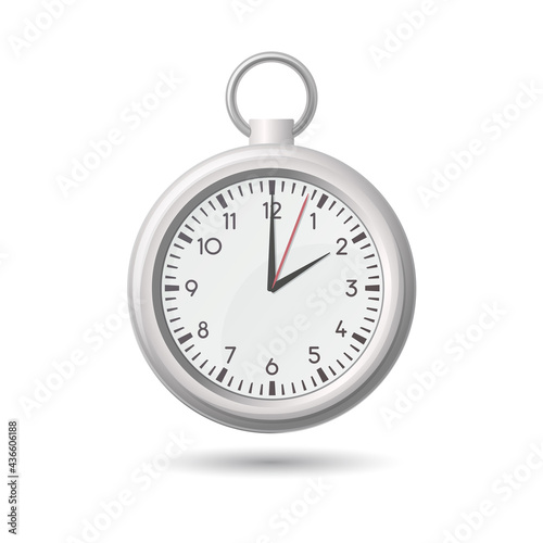 Pocket fob watch concept. Colored flat vector illustration. Isolated on white background.