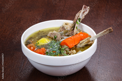 Caucasian cuisine - soup with lamb