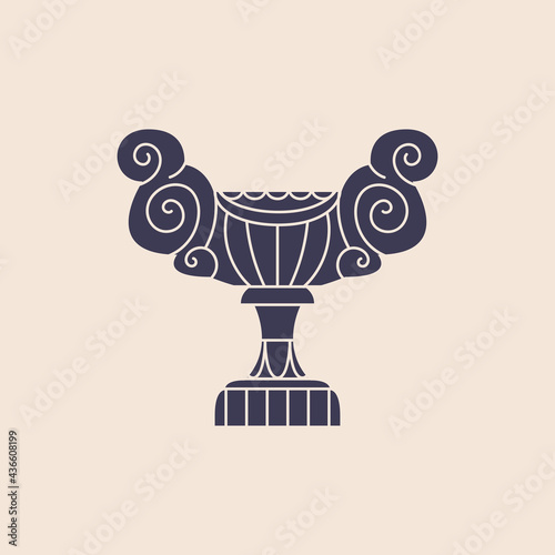 Ancient Greek amphora isolated vector illustration. Antique Greece vase design element.	 photo