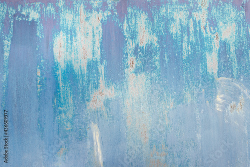 Blue Rusty textured metal background. Copy space for designers.