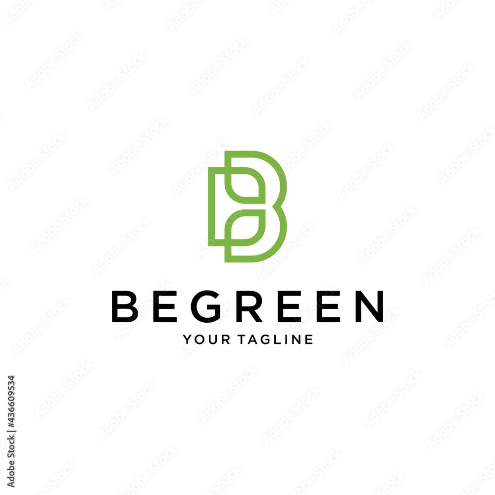 Abstract Initial Letter B and leaf Logo. green color isolated on White Background. Usable for Business and Branding Logos. Flat Vector Logo Design Template Element. Abstract Initial Letter B and leaf Logo. green color isolated on White Background. Usable for Business and Branding Logos. Flat Vector Logo Design Template Element.