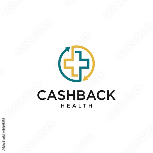 Healtycare with Red Cross Logo. White Background. Usable for Business and Branding Logos. Flat Vector Logo Design Template Element.
