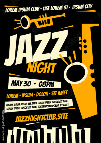 Canvas Print JAZZ NIGHT PARTY POSTER