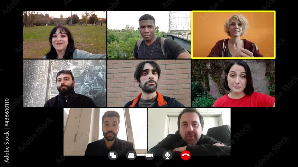 communication, video call - conversation between friends by computer and mobile communication, video call - conversation between friends by computer and mobile