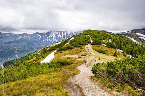 Fototapeta Naklejka Na Ścianę i Meble -  Hiking on a mountains, summer wild nature.