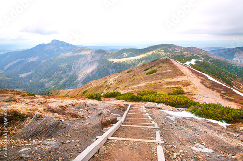 Fototapeta Naklejka Na Ścianę i Meble -  Hiking on a mountains, summer wild nature.