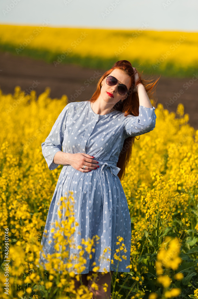Pregnant woman on the summer field Pregnant woman on the summer field