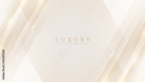 Luxury modern abstract scene. golden lines sparkle with free space for paste promotional text. cream color shade background about sweet and elegant feeling. vector illustration for design.