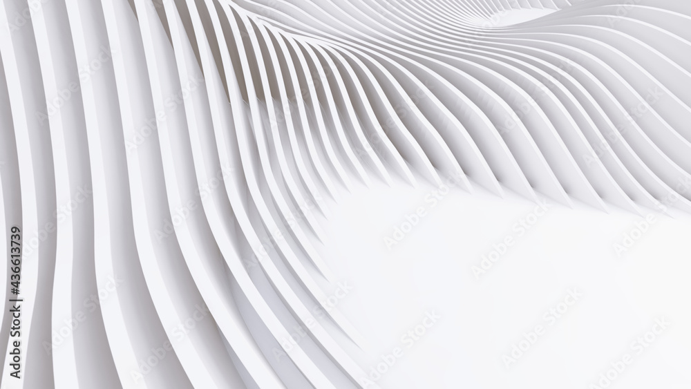 Abstract Curved Shapes. White Circular Background. Abstract Curved Shapes. White Circular Background.