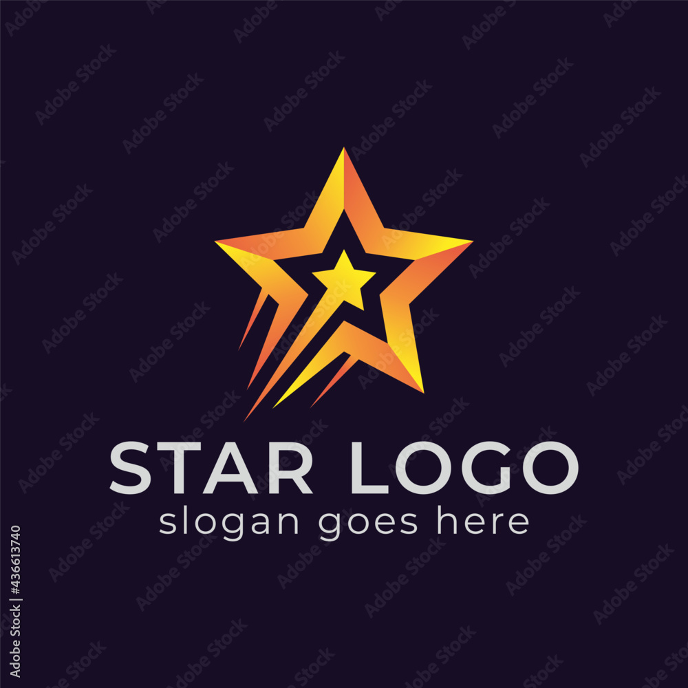 modern gradient logo of rocket star or swoosh rising star, reaching dream logo vector template modern gradient logo of rocket star or swoosh rising star, reaching dream logo vector template