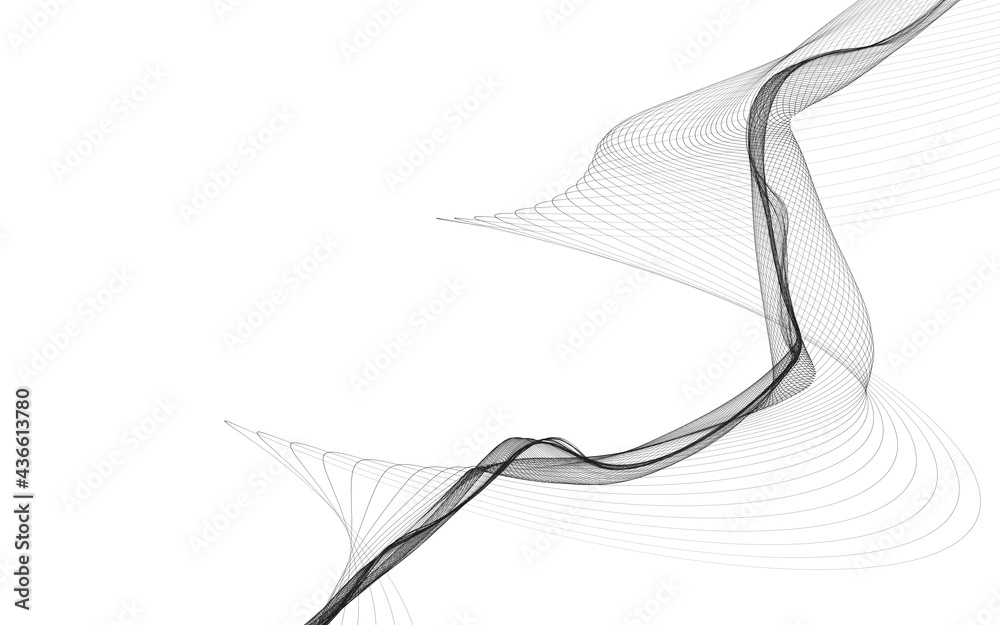 Abstract background with monochrome wave lines on white background. Abstract background with monochrome wave lines on white background.
