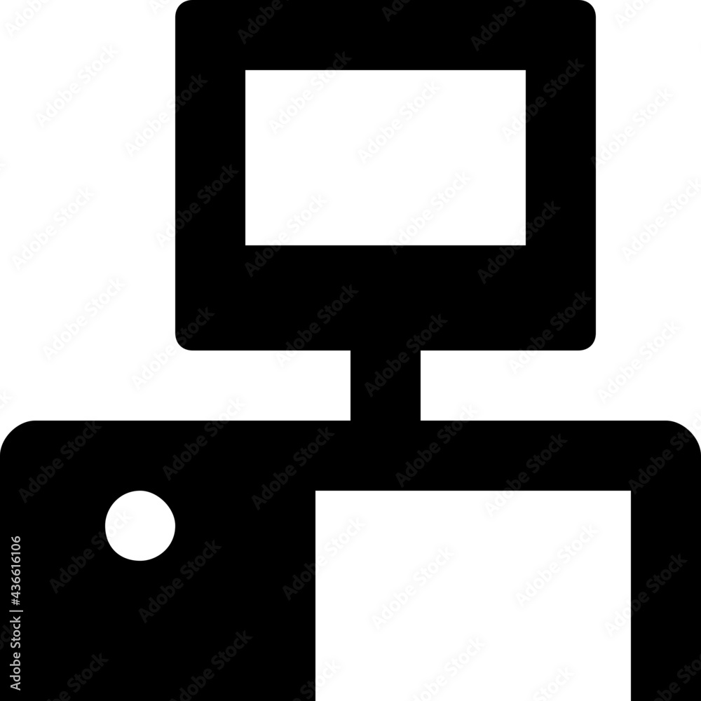 Desk Glyph Vector Icon Desk Glyph Vector Icon