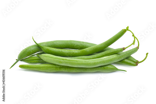fresh green beans (String Bean )on white background.