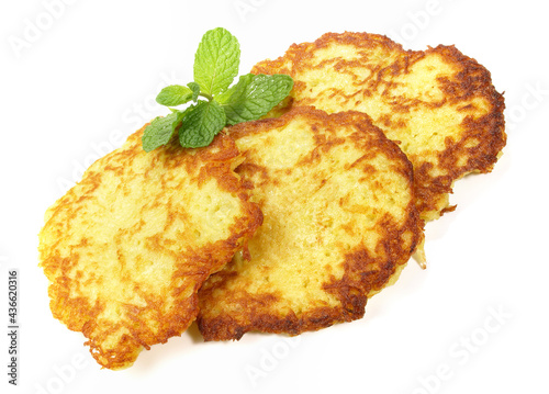 Potato Pancakes on white Background - Isolated photo