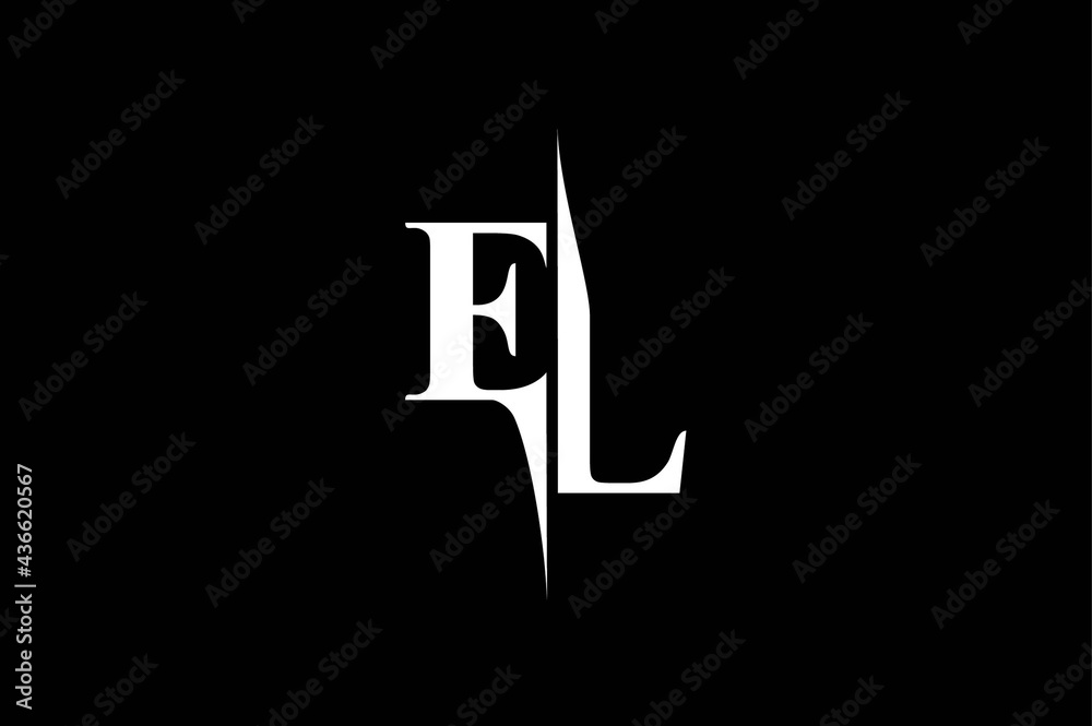 EL Logo Monogram - obrazy, fototapety, plakaty 
