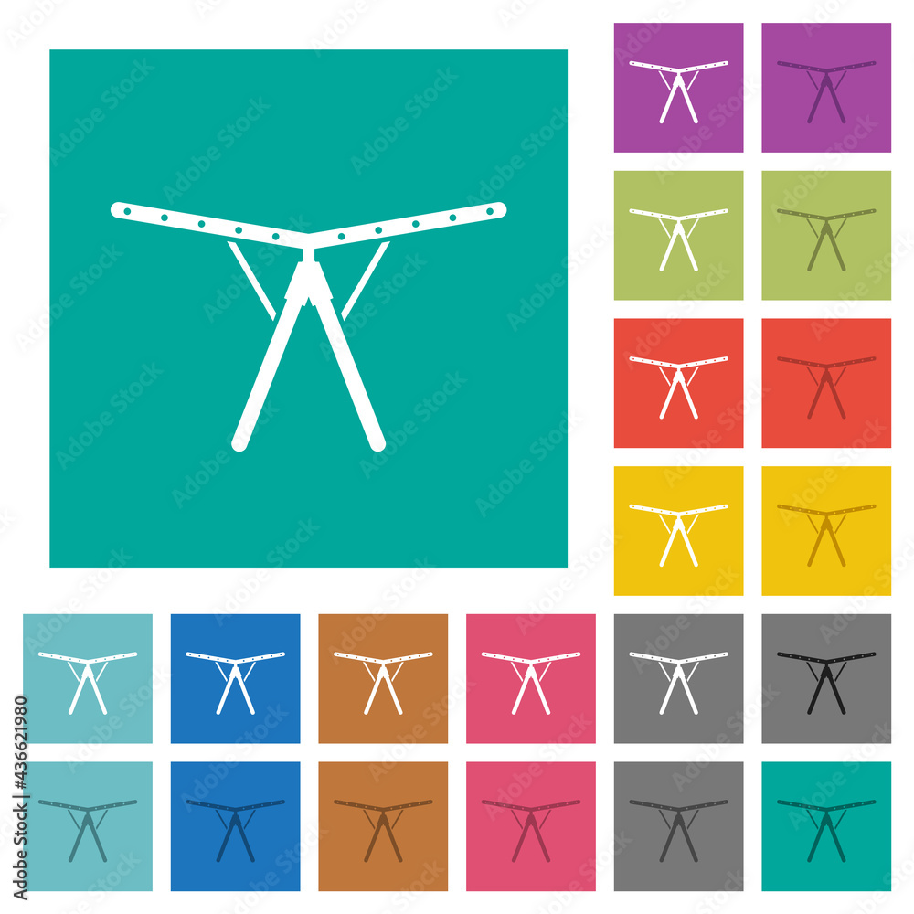 Collapsible clothes dryer rack square flat multi colored icons Collapsible clothes dryer rack square flat multi colored icons