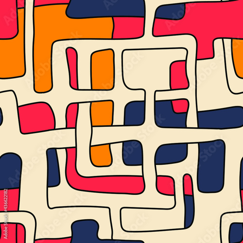 Hand drawn unique seamles abstract pattern © Yaninjart