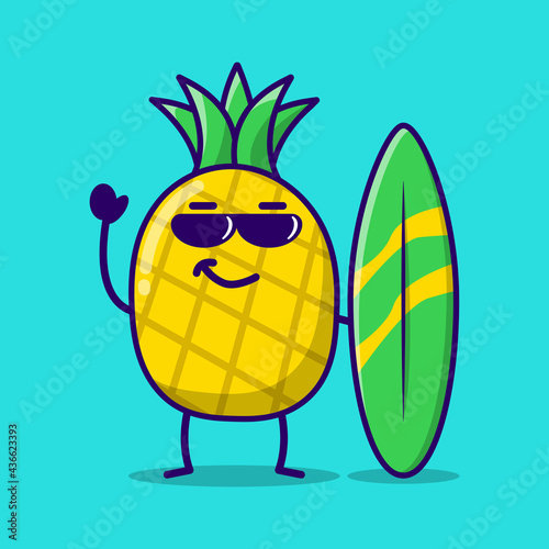 cute summer lime cartoon character vector design