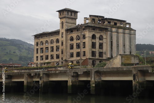 Industrial landscape in the estuary of Bilbao