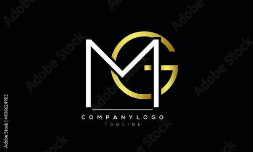 Abstract Letter Initial MG GM Vector Logo Design Template