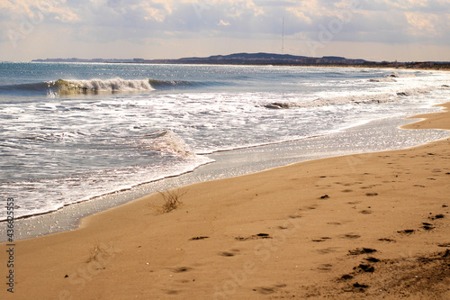 Sunny day on the beach in La Marina, Alicante