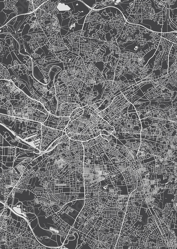 City map Manchester, monochrome detailed plan, vector illustration