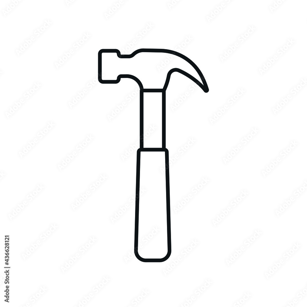 Hammer linear icon. Building tools. Thin line customizable illustration. Contour symbol. Vector isolated outline drawing. Editable stroke Hammer linear icon. Building tools. Thin line customizable illustration. Contour symbol. Vector isolated outline drawing. Editable stroke
