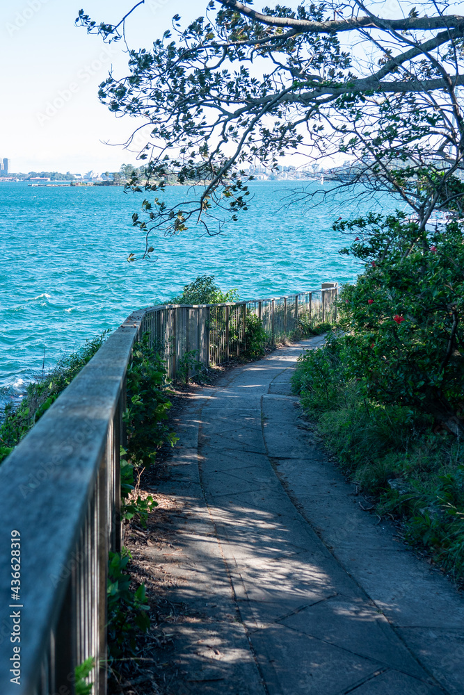 Obraz premium walking path along the sea