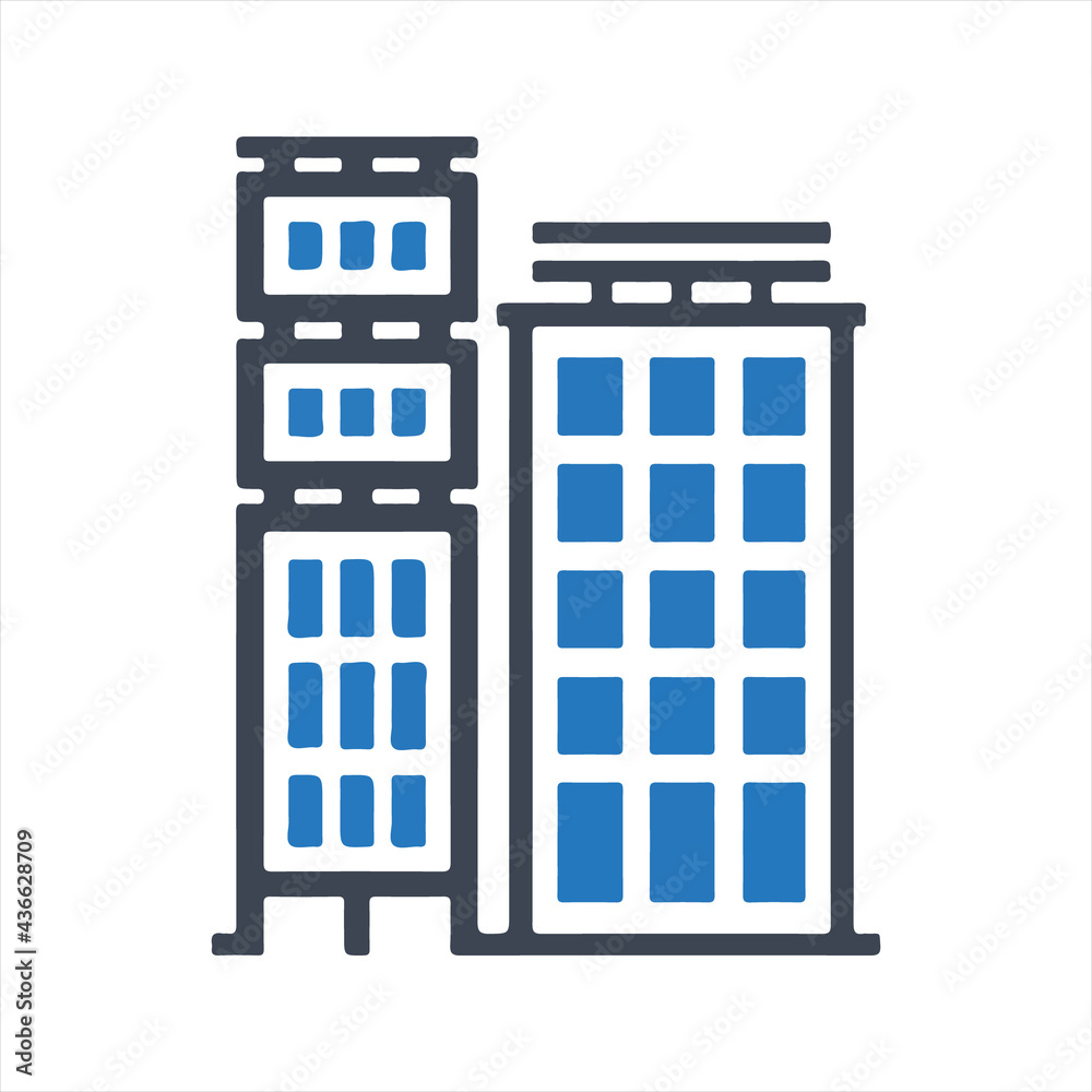 Building icon. Vector and glyph
