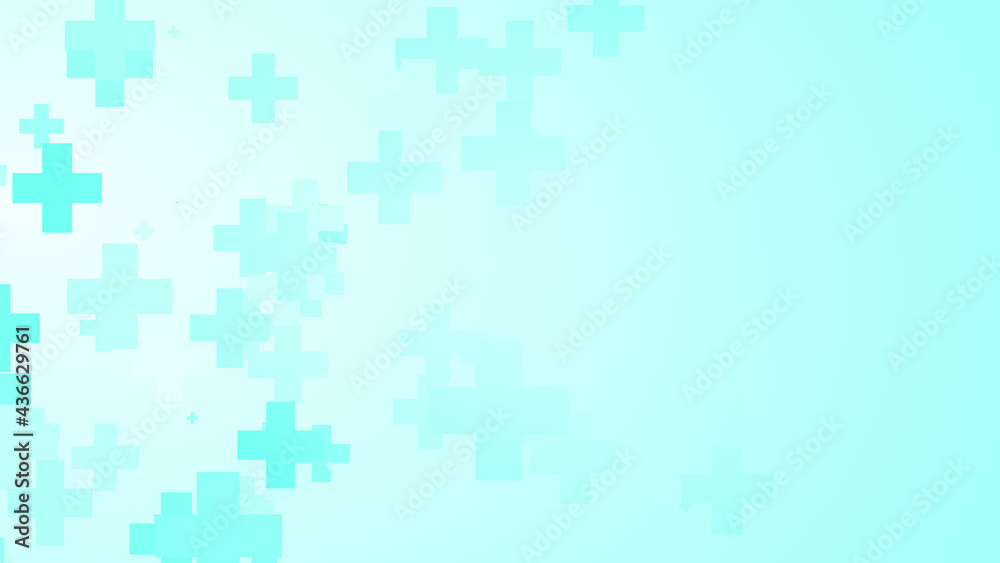 Fototapeta premium Abstract medical health blue cross pattern background.