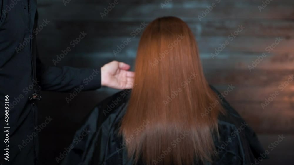 Hairdresser Coiffure shake hair to show the glossy hair Studio shiny - 120fps slow motion
