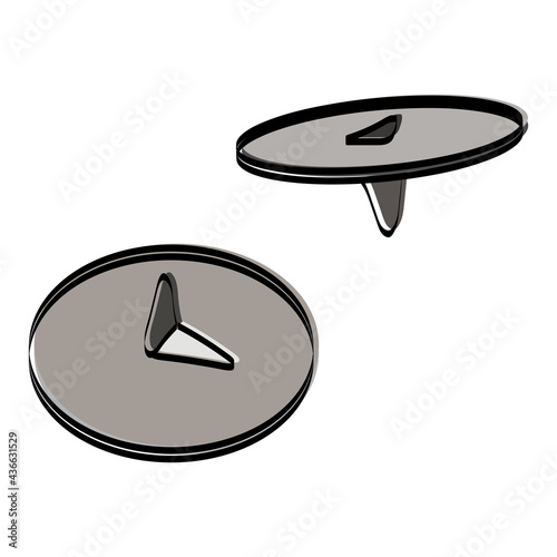 Stationery buttons on a white background. Vector illustration. Silhouette.