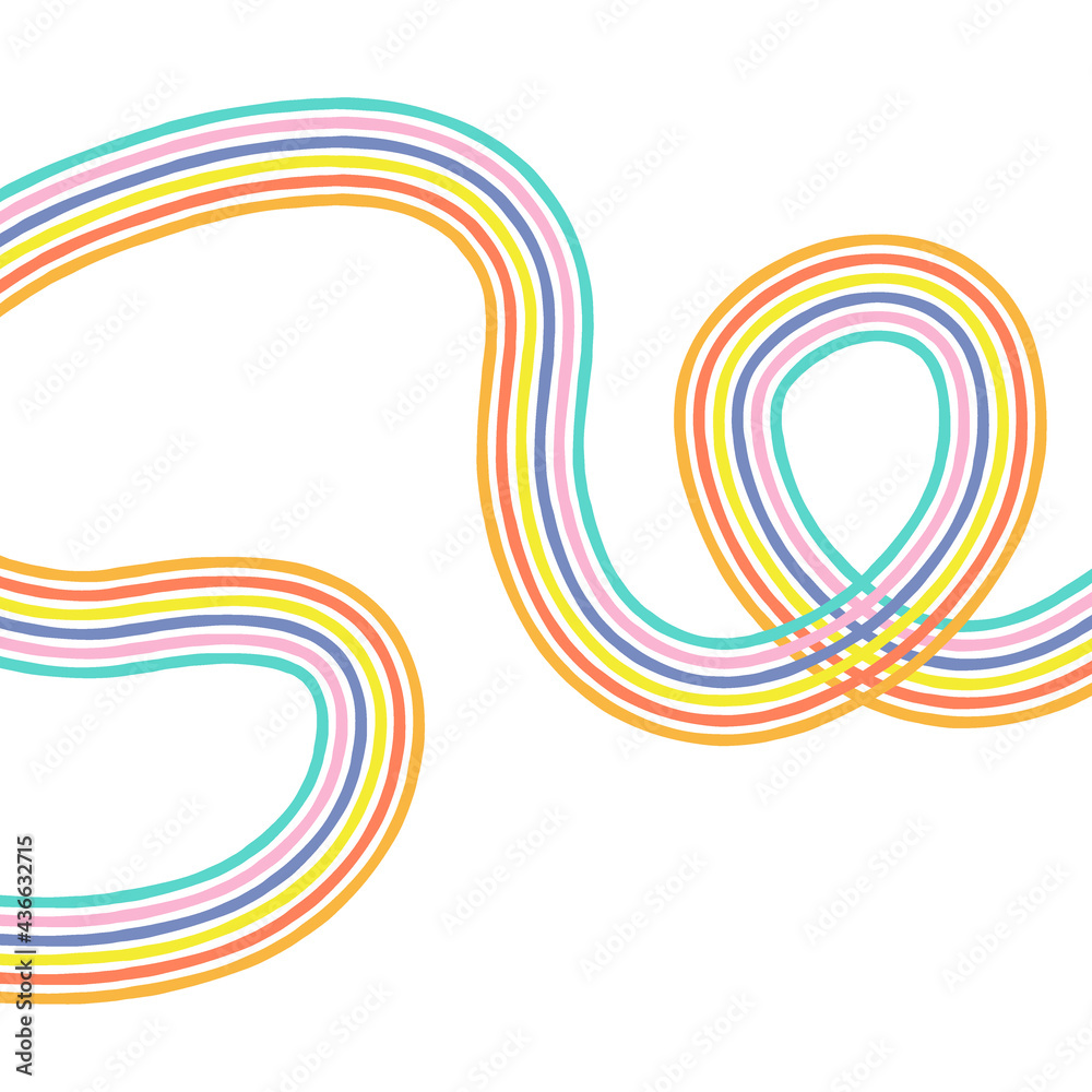 Abstract rainbow colour waves vector background. Geometric vibrant wavy  stripe backdrop. Groovy multicoloured curved stripes wallpaper. Hippie  positive boho vibes aesthetic graphic design. Векторный объект Stock |  Adobe Stock